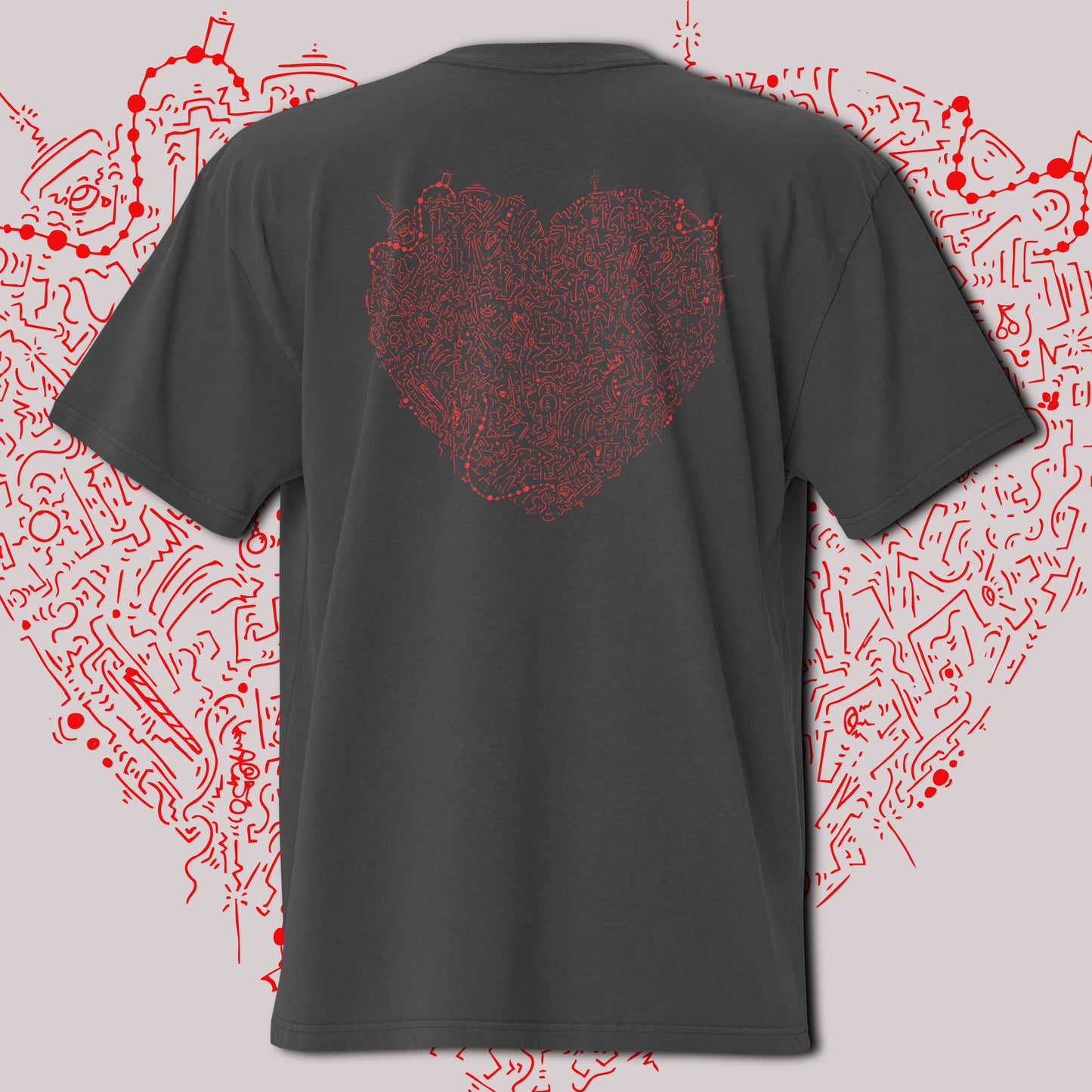 Hearts                             Oversized faded t-shirt