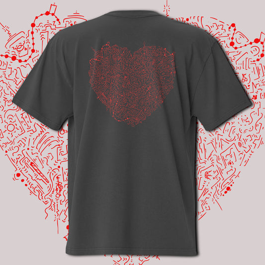 Hearts                             Oversized faded t-shirt