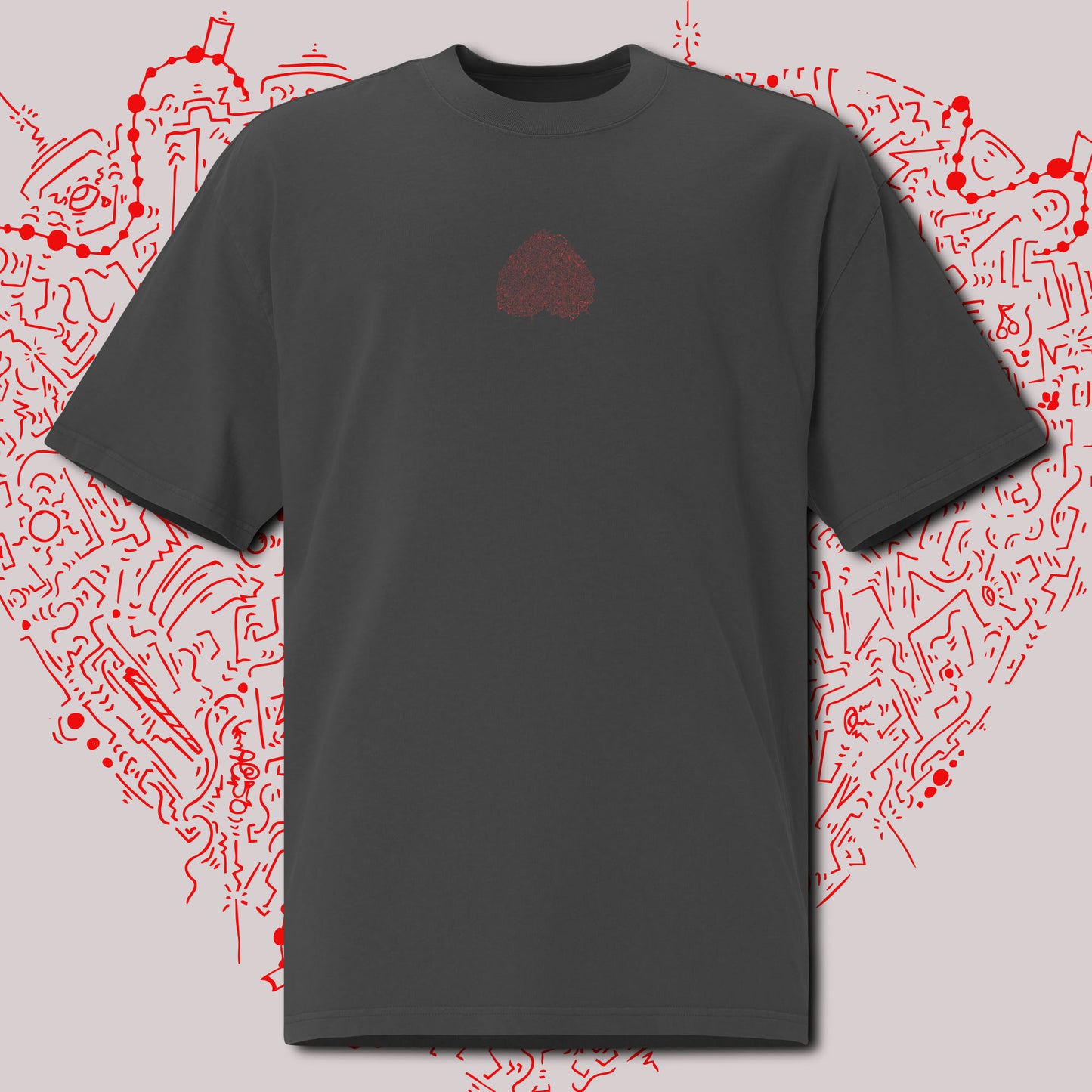 Hearts                             Oversized faded t-shirt